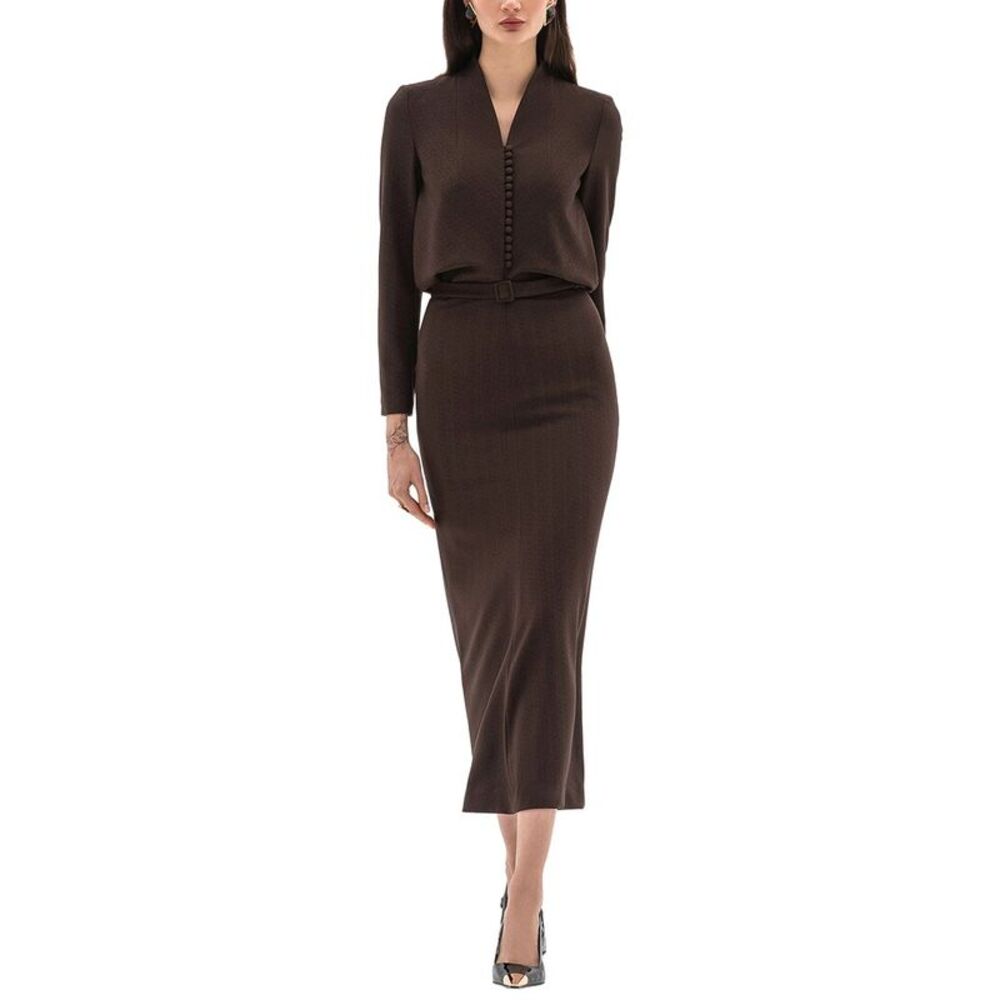 Bgl Womens  Midi Dress, Brown